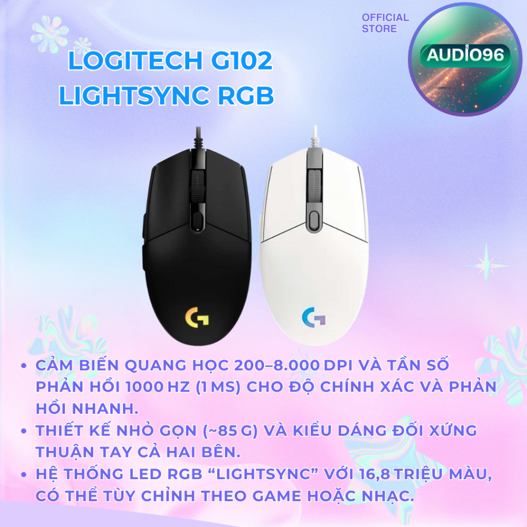 Chuột chơi game logitech G502 HERO/ G102 chính hãng(98-100%   BH 12 tháng)