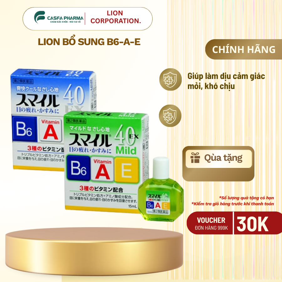 NƯỚC NHỎ MẮT LION 40 EX MILD 15ML NHẬT BẢN - NƯỚC NHỎ MẮT NHẬT BẢN - 15ml