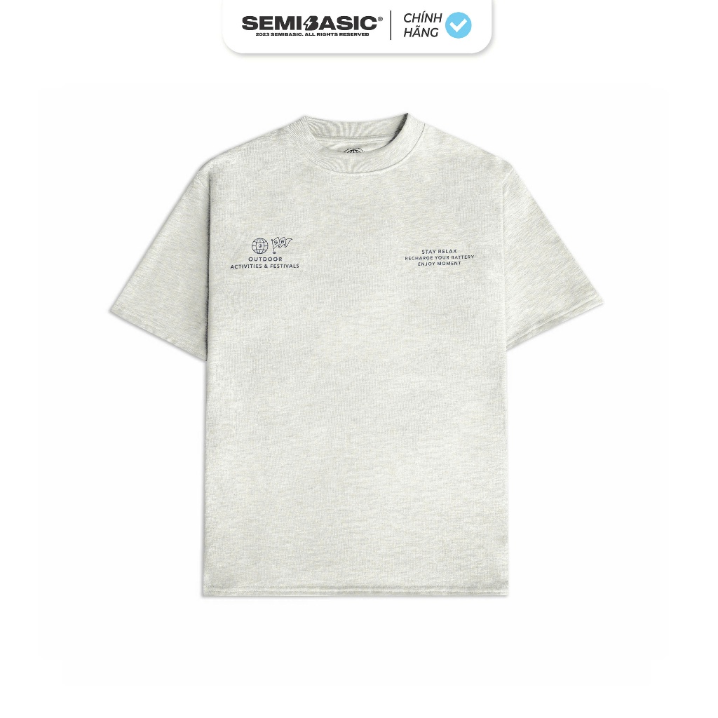Áo thun oversize unisex Semibasic Outdoor Energy / Light Grey | BigBuy360 - bigbuy360.vn
