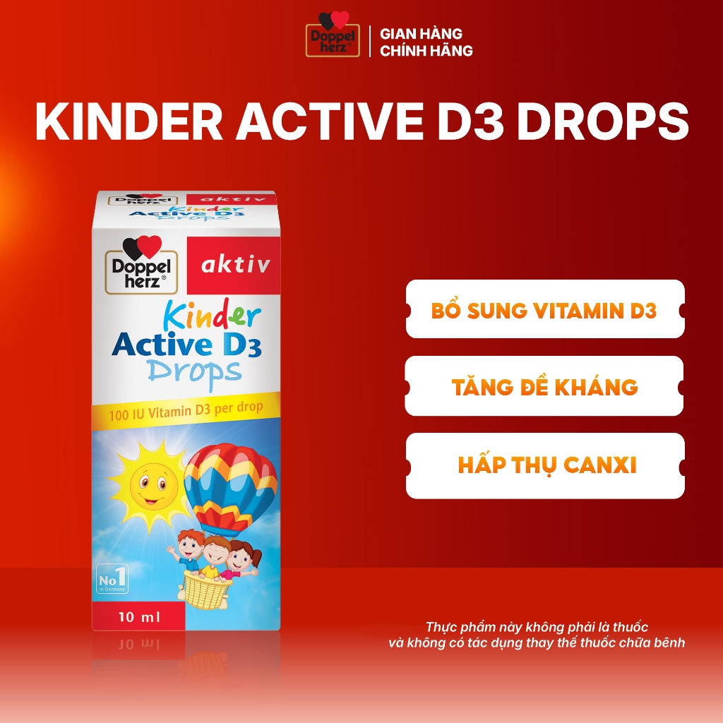 Vitamin D3 Drops Doppelherz Aktiv Kinder Active D3 Drops (chai 10ml)