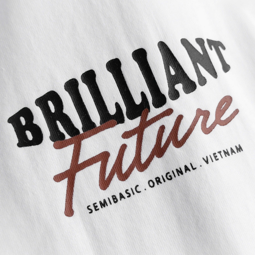 [NEW COLOR] Áo thun oversize unisex Semibasic Brilliant Future / Warm White - Greige | BigBuy360 - bigbuy360.vn