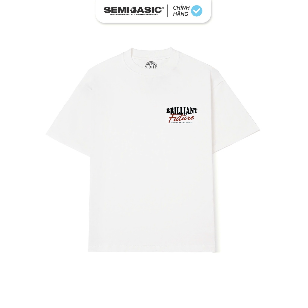 [NEW COLOR] Áo thun oversize unisex Semibasic Brilliant Future / Warm White - Greige | BigBuy360 - bigbuy360.vn