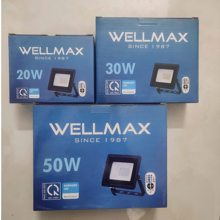 Đèn Pha LED ngoài trời SAMSUNG Wellmax điện 220V, Kèm điều khiển 3 chế độ sáng, nhiều chế độ màu | A