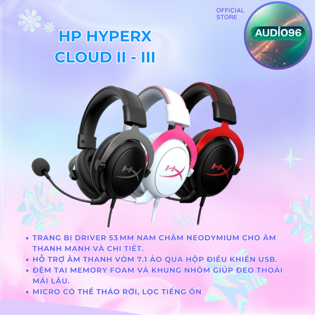 (BH 6 tháng) Tai nghe Chính hãng HP HYPERX Cloud II - III