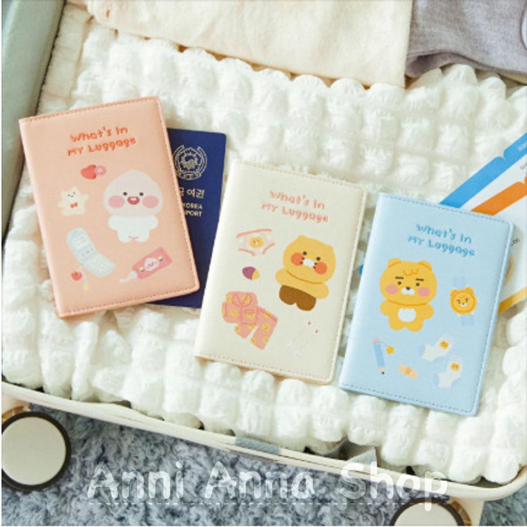 Bìa Vỏ Đựng Hộ Chiếu Du Lịch What's In My Luggage Passport Case Kakao Friends