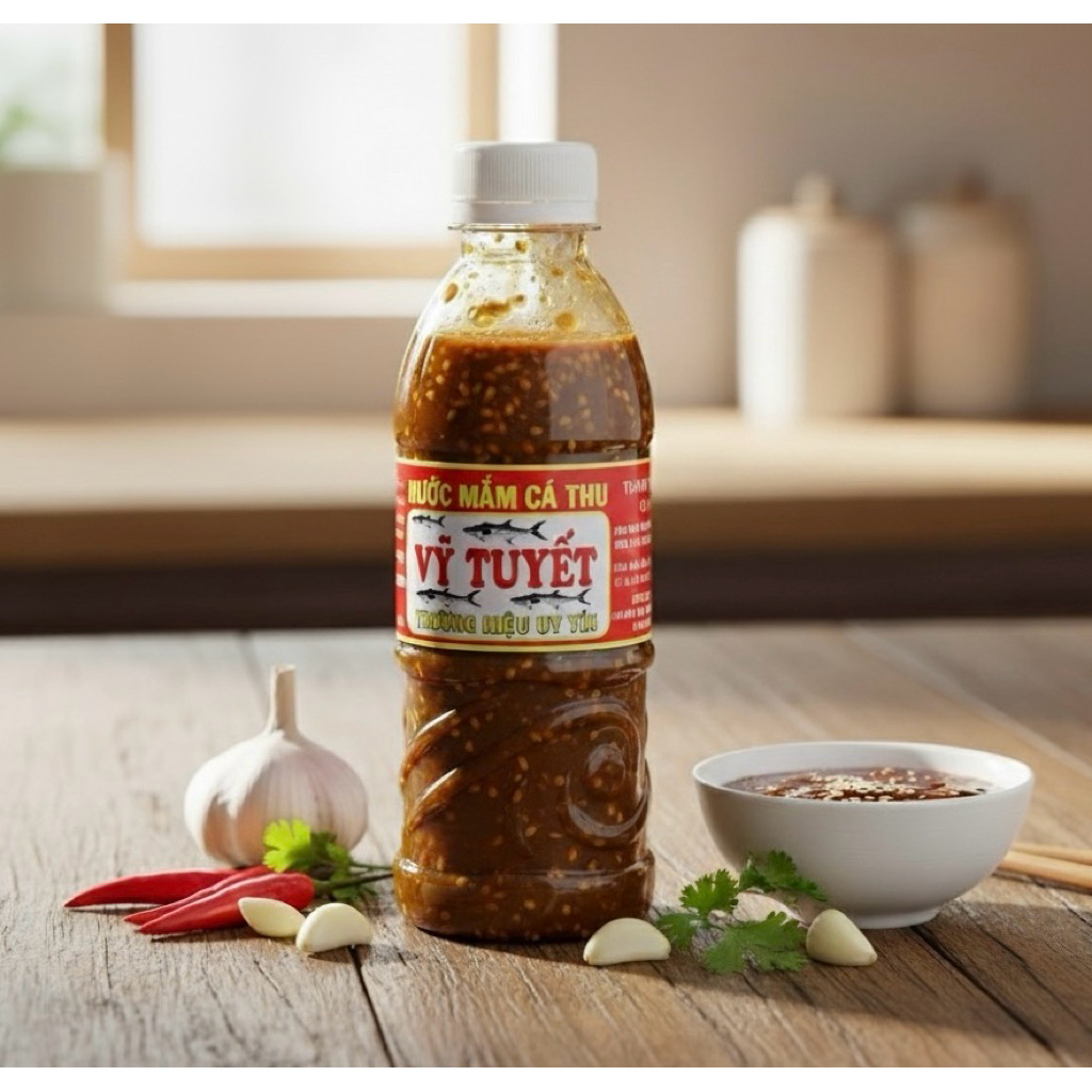 Nước Mắm Cá Thu Vỹ Tuyết 300g – Chấm Bánh Tráng Cuốn Thịt Heo Đà Nẵng Chuẩn Vị, Mở Là Dùng Ngay