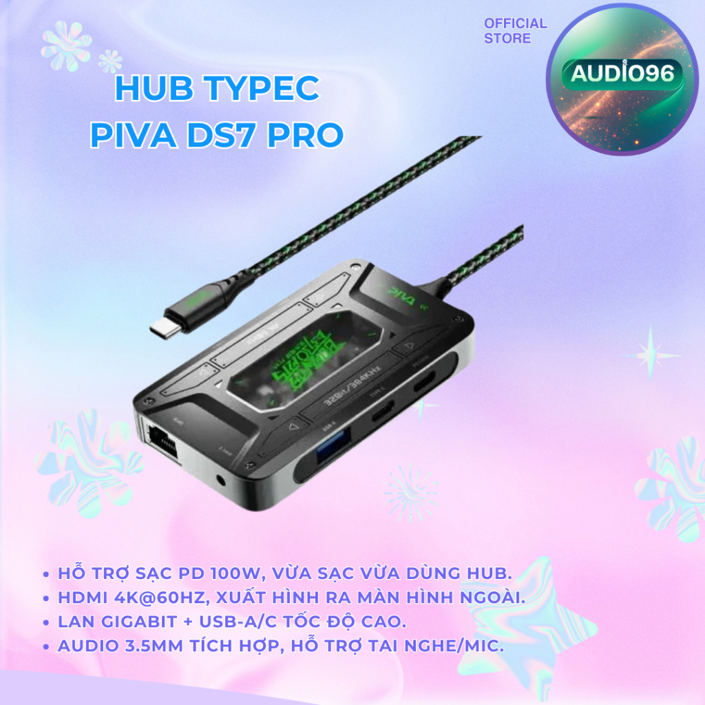 Cổng chuyển đổi đa năng TypeC Piva DS7 pro ( new- likenew siêu rẻ)