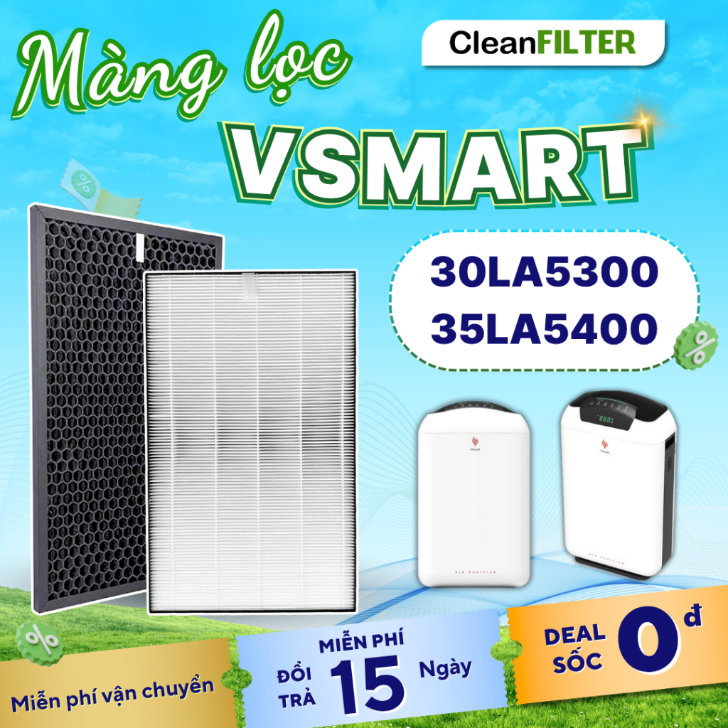 [SHOP SỈ[ Màng lọc Vsmart 30LA5300, Vsmart 35LA5400,Màng lọc hepa, màng lọc bụi, Made in Viet Nam