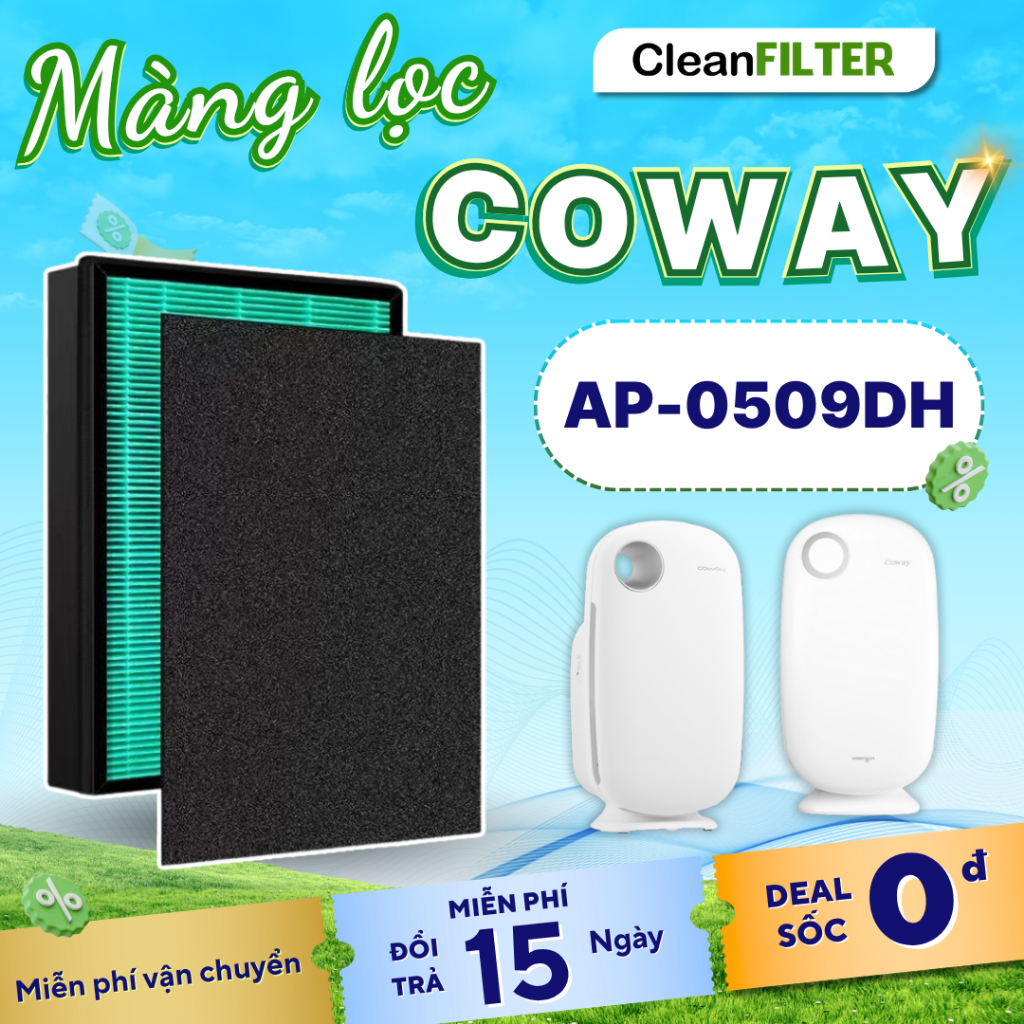[SHOP SỈ] Màng lọc không khí Coway thay thế mã: AP-0509DH COWAY ARIES 5 màng lọc than, màng lọc hepa