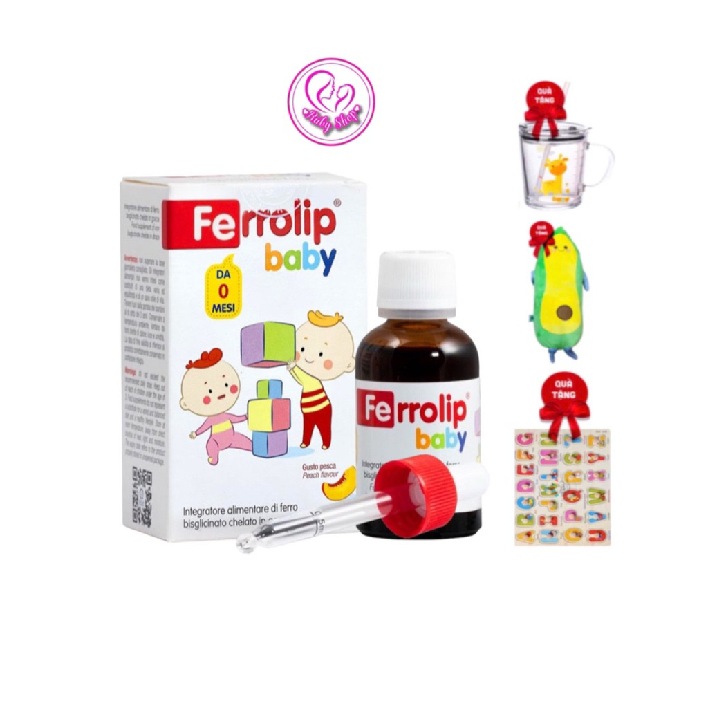 Sắt Ferrolip baby chính hãng nhập khẩu Ý hỗ trợ phòng thiếu máu cho bé