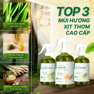 Xịt Muỗi Tinh Dầu Sả Chanh - 500ml, An Toàn Cho Trẻ, Đuổi Gián Kiến, Khử Mùi
