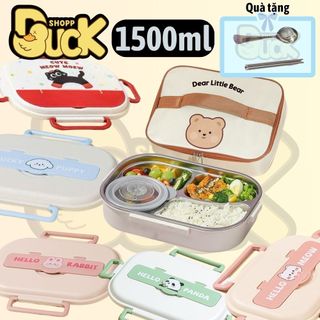  Hộp cơm giữ nhiệt Dear Bear đựng cơm văn phòng - Hộp đựng cơm trưa cao cấp chất liệu Inox 304 
