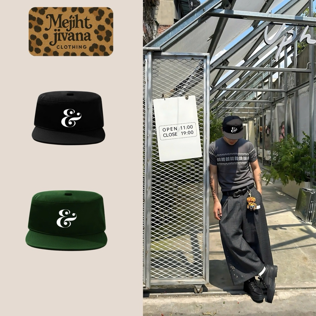 Mũ Pillbox Basic Enigma Thêu Chữ E Trắng Unisex, Nón Vuông Enigma HipHop Streetwear - Mejiht