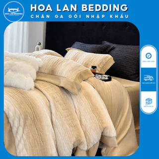 Bộ 4 món Nỉ Lông Hồ Ly Siêu cao cấp LOVEWEHOUSE mềm mướt mịn màng không bai xù tặng kèm túi sách sang trọng .