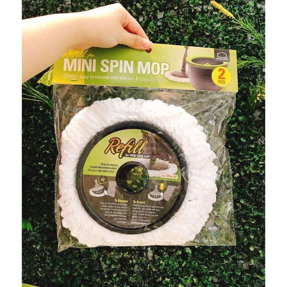 Set 2 Bông Lau Thay Thế Lock&Lock ETM498 / ETM498MIT – Phụ Kiện Cây Lau Nhà Microfiber Thấm Hút Tốt