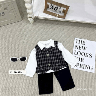 Bộ công tử kẻ cho bé trai 9-23kg