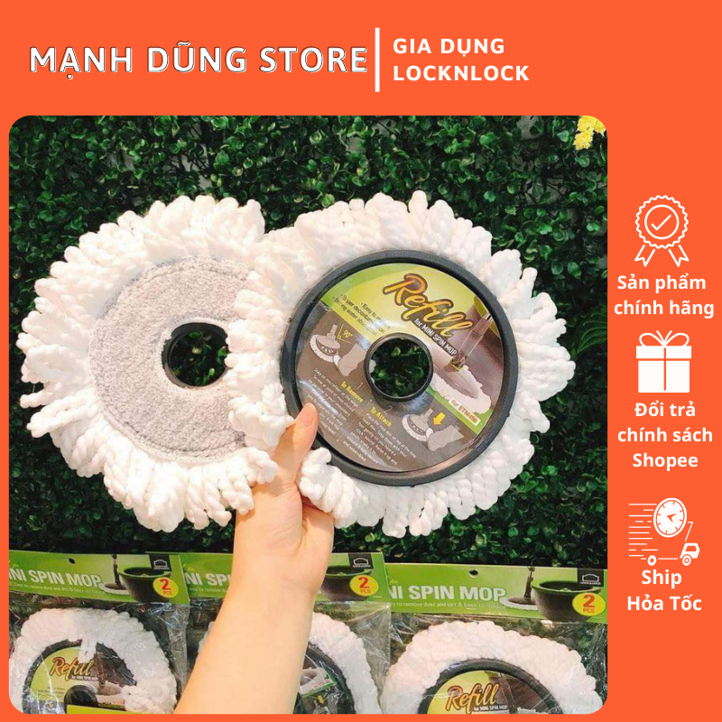 Bông Lau Microfiber Lock&Lock – Phụ Kiện Thay Thế Cho ETM498, ETM498MIT – Combo 2 Miếng Lau Sạch Hiệ