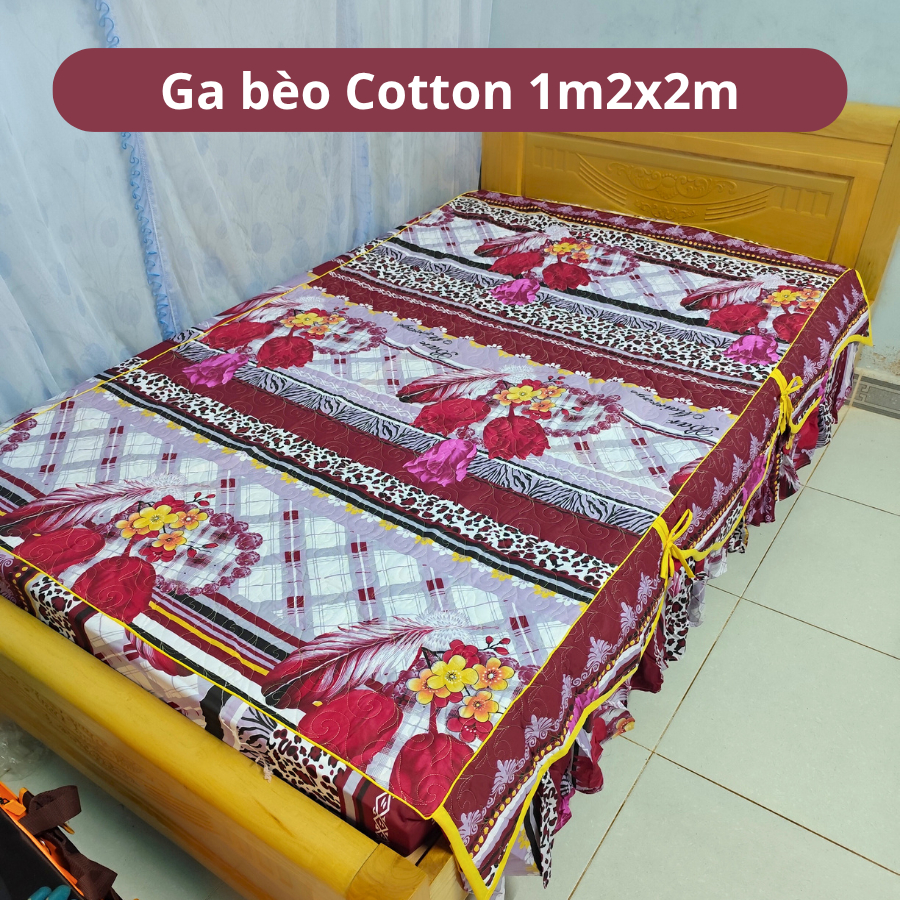 Ga nệm cotton bèo chần bông 1m2 x 2m cho nệm 5-15cm