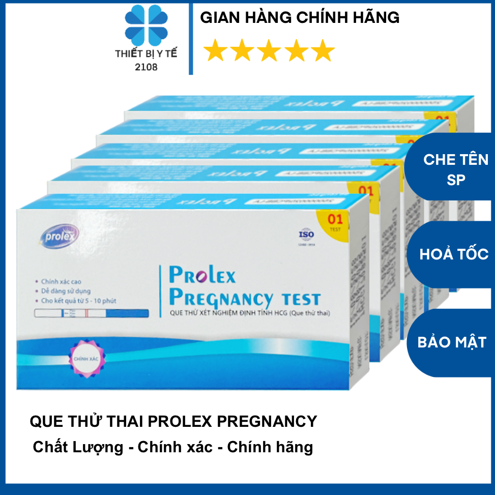 Combo 5 Que thử thai nhanh chính xác PROLEX Pregnancy Test - test thử thai chuẩn hai vạch sớm nhanh 