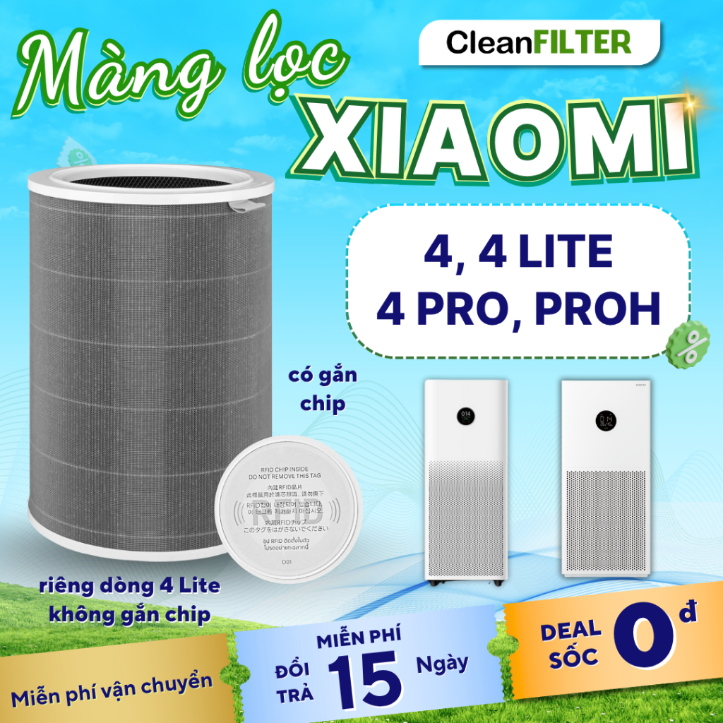 Lõi lọc không khí XIAOMI :Thế hệ 4 Lite Màng lọc Xiaomi, Chất lượng cao, Xiaomi Air Purifier 4 Lite