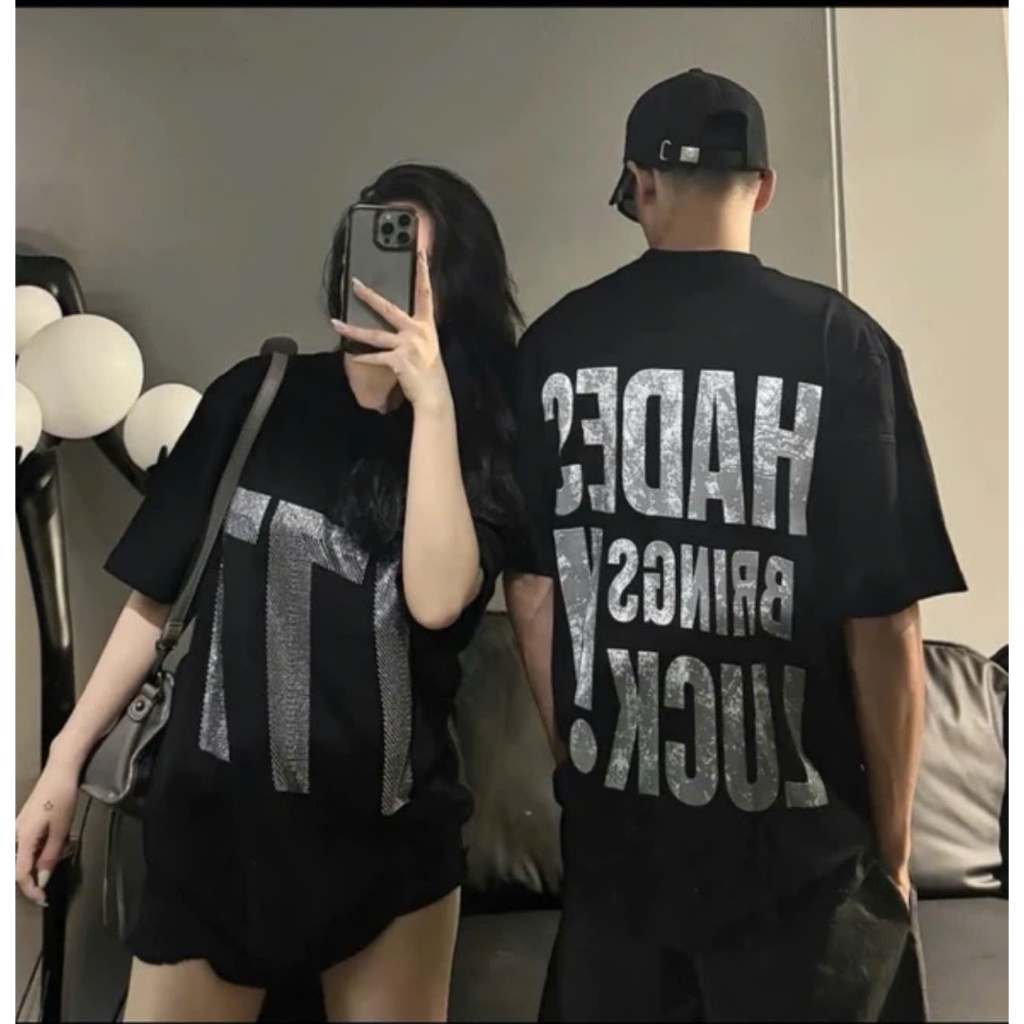 Áo thun tay lỡ unisex nam nữ 777, Áo phông unisex form rộng