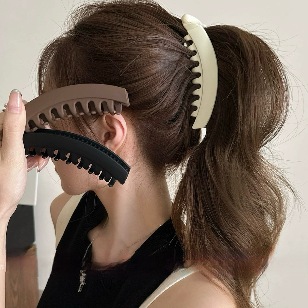 Kẹp quả chuối Banana bản lớn Kẹp tóc đuôi ngựa retro cho nữ Loli