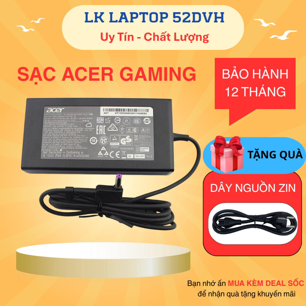Sạc Laptop Acer Nitro 5 7.1A 135W - 9.23A 180W, Sạc Acer Nitro 5, Sạc Acer Nitro 7, Sạc Acer Aspire 