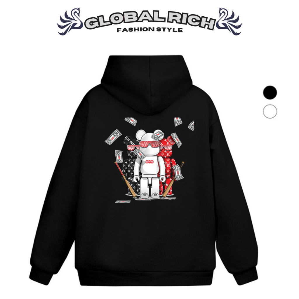 Áo Hoodie Global Rich Premium Nỉ Kaws Hypebeast Bearbrickk Money