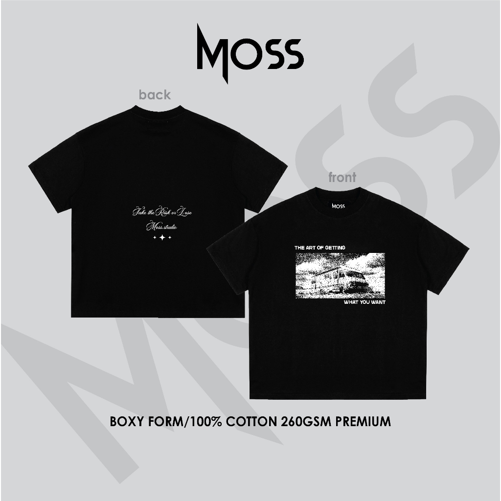 ÁO THUN  BOXY 260GSM "MOSS'S VAN" IN TRAME KÉO LỤA - CHẤT COTTON 100% 260GSM PREMIUM MOSS.STU