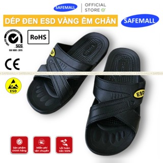 Dép Bảo Hộ Phòng Sạch Chống Tĩnh Điện Đen ESD Vàng Dép Bảo Hộ Lao Động PU PVC Độ Bền Cao - SAFEMALL