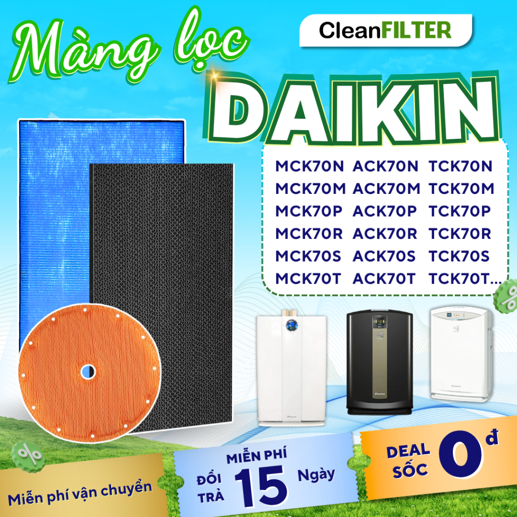 [SHOP SỈ] Màng lọc không khí Daikin: MCK70N, MCK70P, MCK70M, ACK70M, ACK70P, ACK70N, TCK70M,, MCK70S