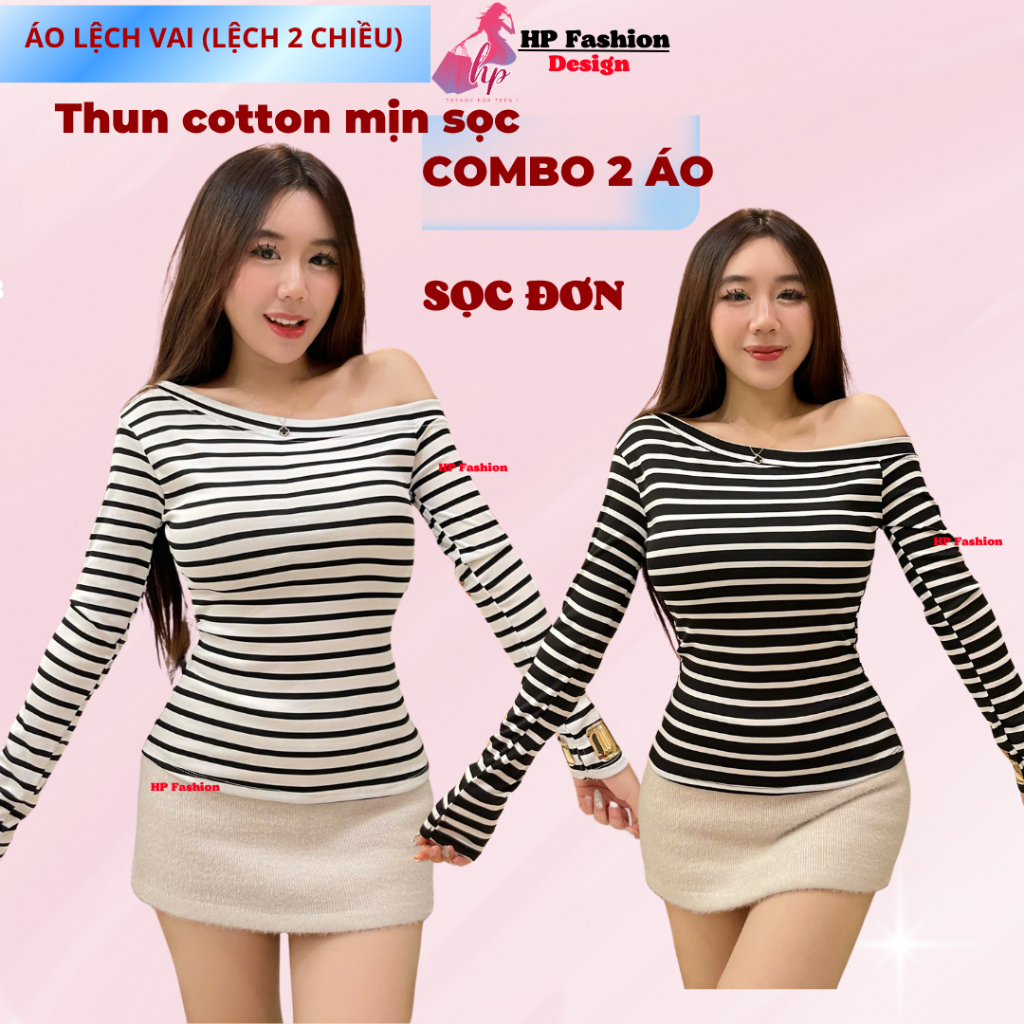 [Sọc ở cuối] Áo thun lệch trễ hở vai body dài tay, áo kiểu nữ màu đen trắng đỏ co giãn mùa hè noel tết tôn dáng  HP5 | BigBuy360 - bigbuy360.vn