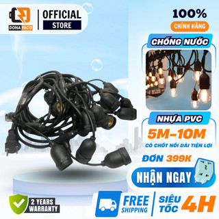 Dây đuôi đèn LED ngoài trời chống nước 10m 15 đuôi 10m 20 đuôi kèm bóng kín nước 3W trang trí tùy chọn