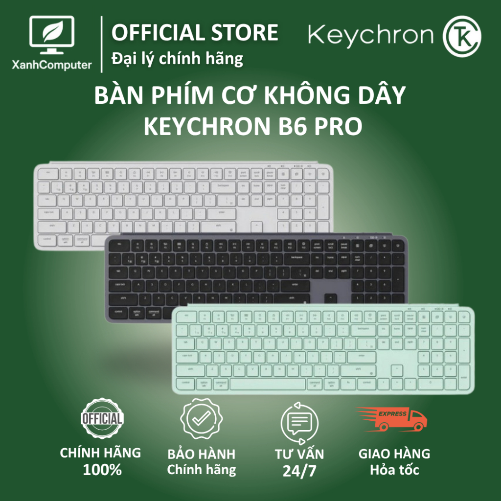 Bàn phím không dây Keychron B6 Pro Ultra-Slim Wireless - Hàng chính hãng