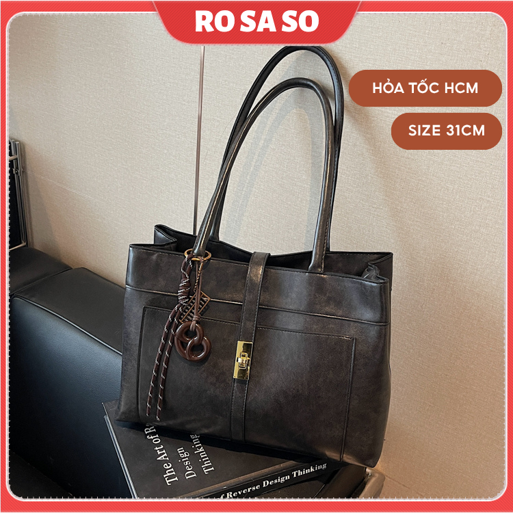 Túi Xách Nữ ROSASO TX60 - Túi Đeo Vai Có Khóa Kéo Sang Trọng Kích Thước 31cm