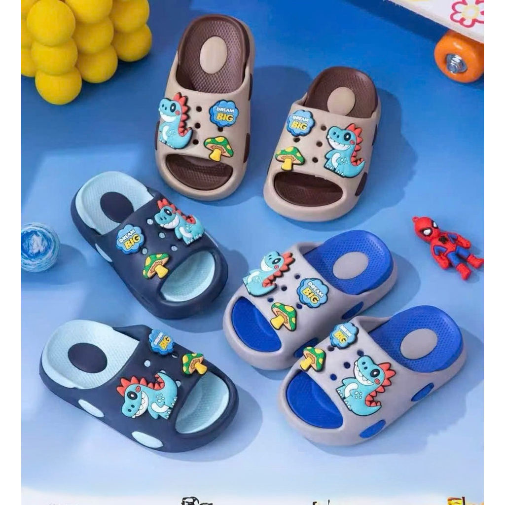 Dép bánh mì cho bé trai bé gái cá sấu khủng long mỏ dài chất cao su mềm