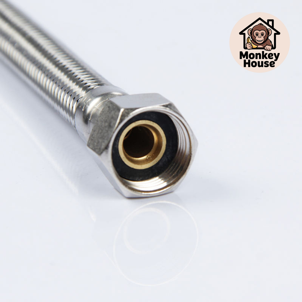 Dây Cấp Nước INOX 304, Tán INOX 304 - Dây Nối Vòi Chén, Lavabo, Bồn Cầu, Dây Xịt (40cm - 1m)