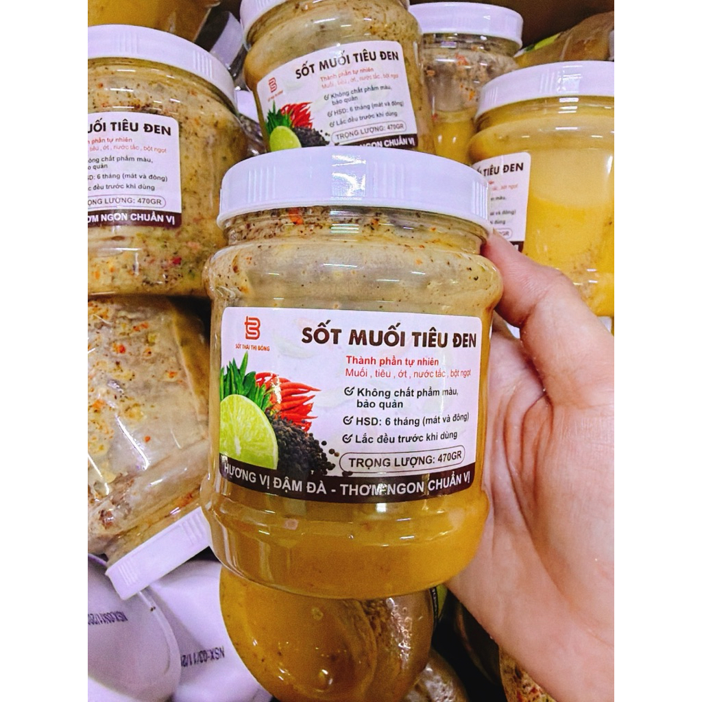 Sốt muối tiêu đen ( hũ 470gr)