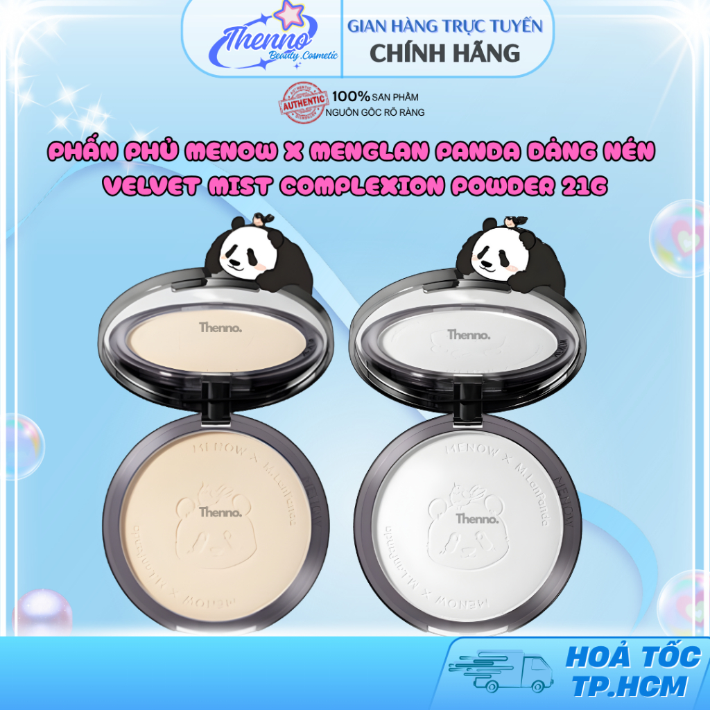 Phấn Phủ Menow x Menglan Panda Dạng Nén Velvet Mist Complexion Powder 21g
