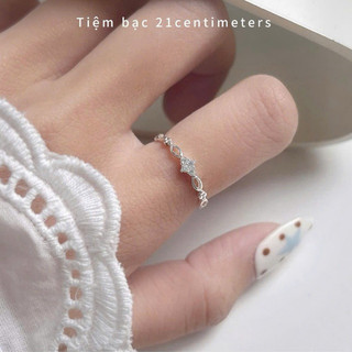 Nhẫn bạc Eropy Nhẫn bạc Tiệm bạc 21Centimeters