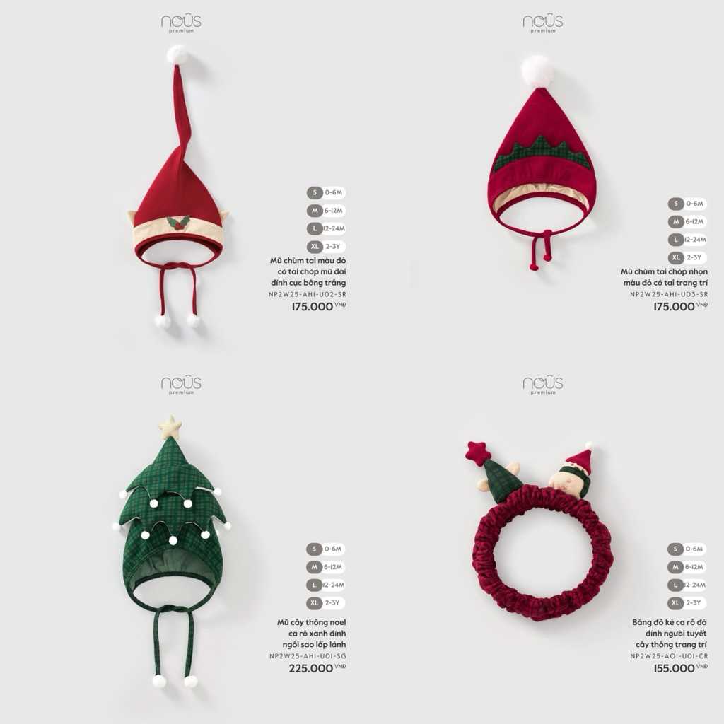 [Nous] Mũ NOEL cho bé.