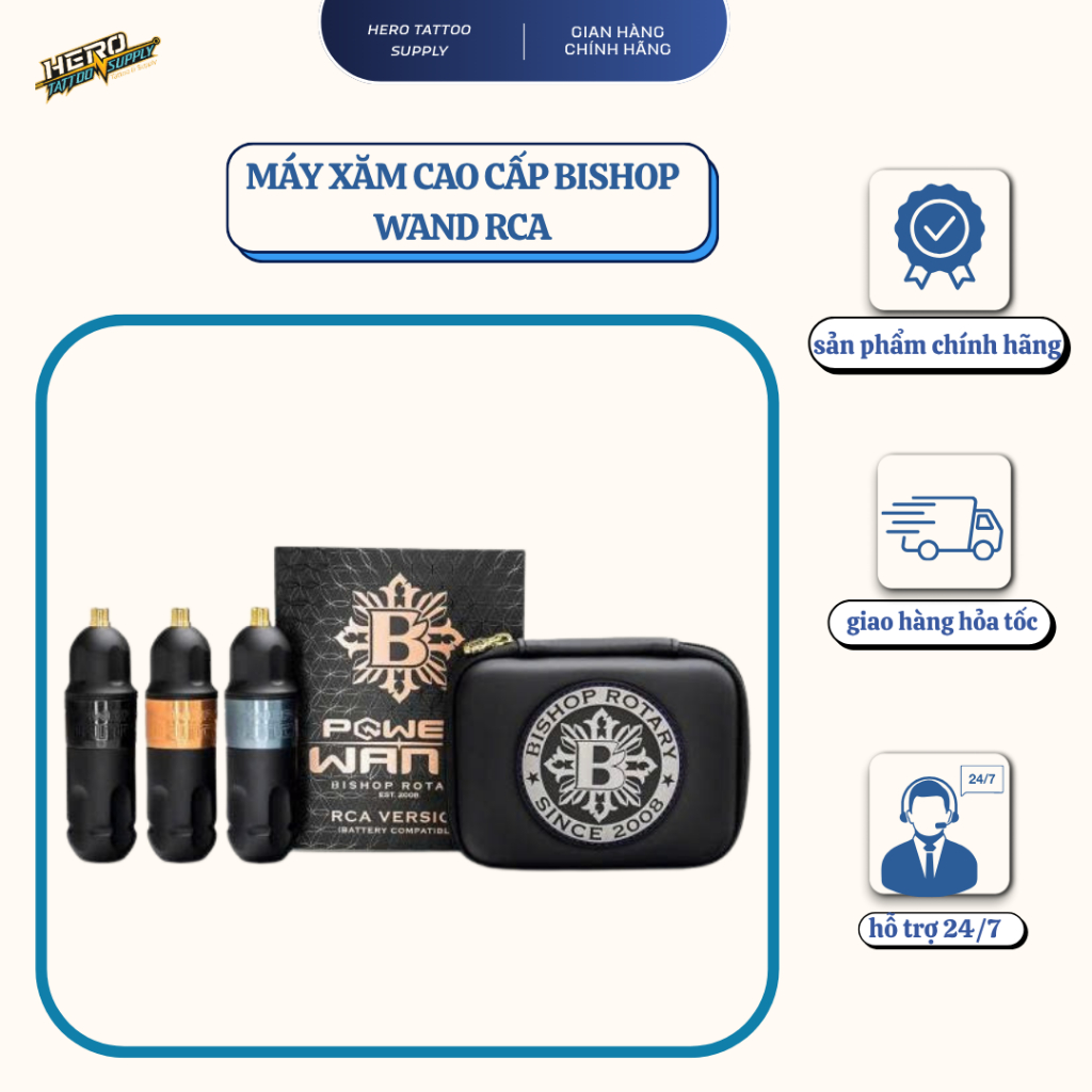 Máy xăm cao cấp Bishop Power wand RCA