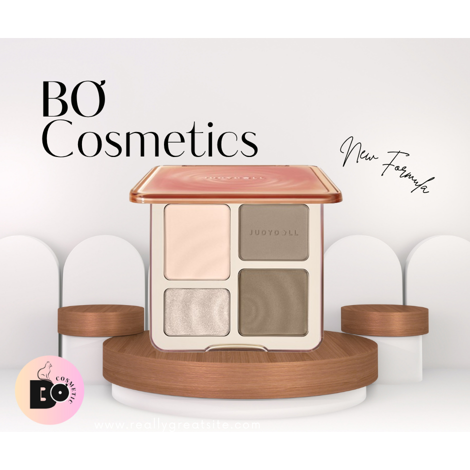 bảng tạo khối mũi JUDYDOLL - Bơ cosmetic - Bảng Phấn Bắt Sáng Tạo Khối 4 ô 2-Trong-1 Highlight & Con