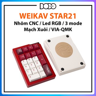  Kit bàn phím cơ Stars21 numpad vỏ nhôm CNC led RGB mạch xuôi hotswap 5 pin kit bàn phím cơ Star 21 DoDo Gear 