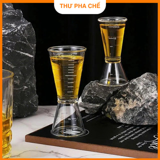Dụng Cụ Pha Chế Cocktail Jigger Hai Đầu Dày 20-40ml Đo Cocktail Bằng Nhựa Trong Suốt - THƯ PHA CHẾ