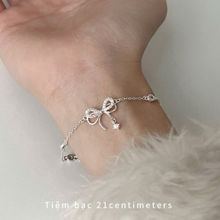  Lắc tay bạc Nơ đá rơi Lắc tay Tiệm bạc 21Centimeters 