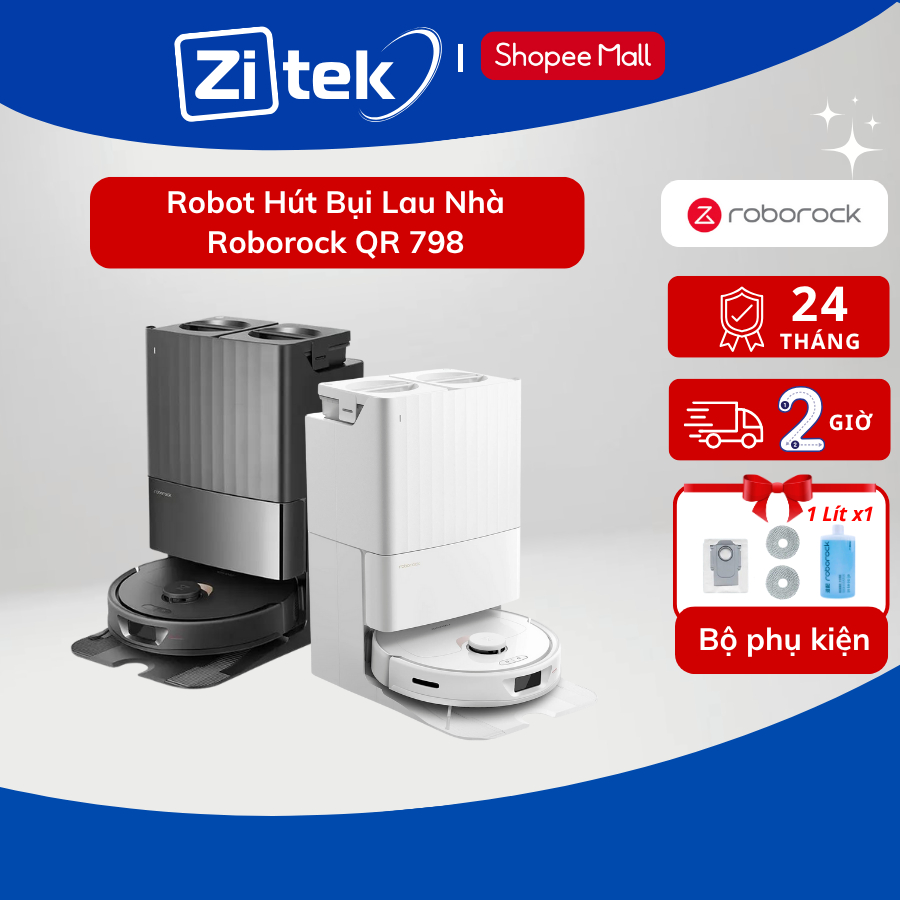 Roborock QR 798 | Q Revo S | Robot hút bụi lau nhà - Tự động giặt giẻ, Tự động đổ rác - Bảo hành 24 