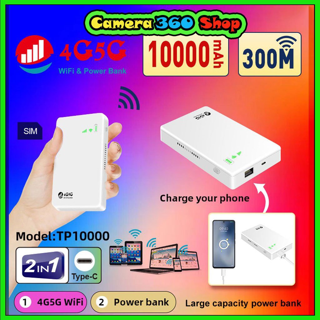 Bộ Phát Wifi Từ Sim 4G TP10000,Tốc Độ Cực Nhanh, Pin Khủng, Giá Siêu Tốt