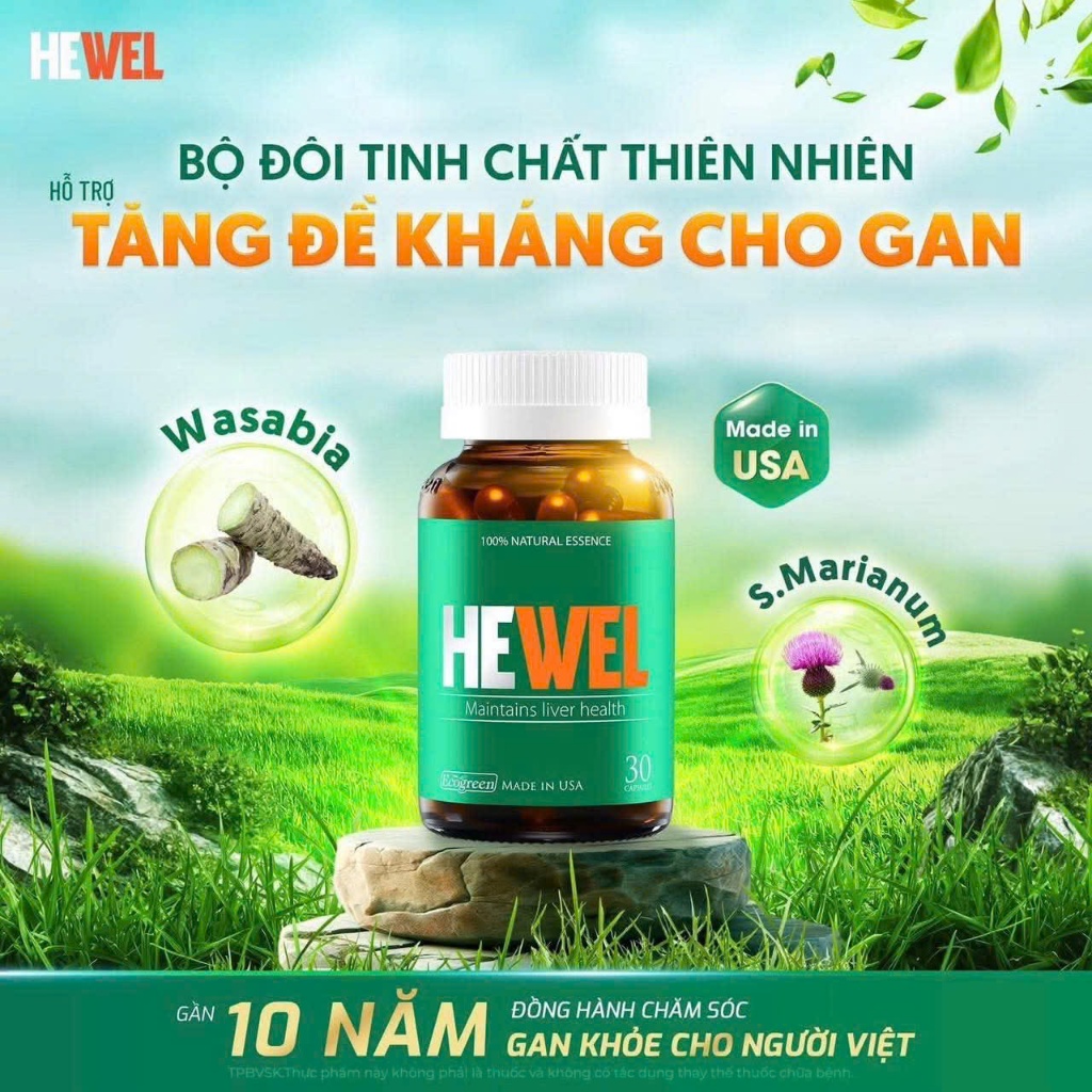 [Chính hãng][ Đầy đủ tem tích điểm] Viên uống bổ gan HEWEL hộp 30V