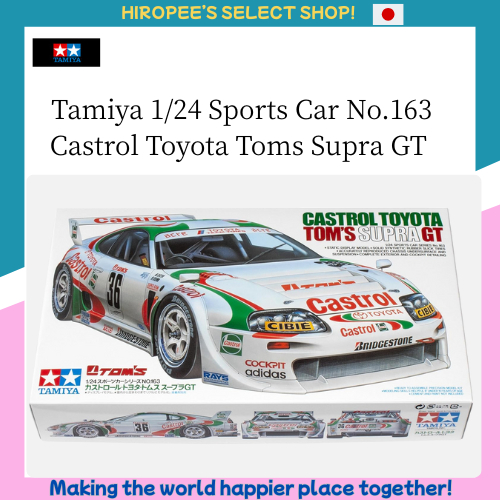 Tamiya 1/24 Sports Car No.163 Castrol Toyota Toms Supra GT Plastic Model Kit for Collectors